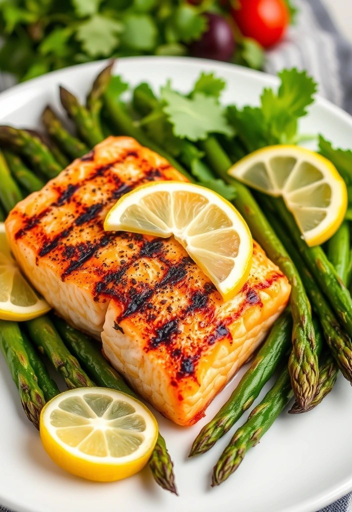 21 Delicious Healthy Eating Recipes That'll Make You Forget Junk Food Exists! - 10. Grilled Salmon with Asparagus
