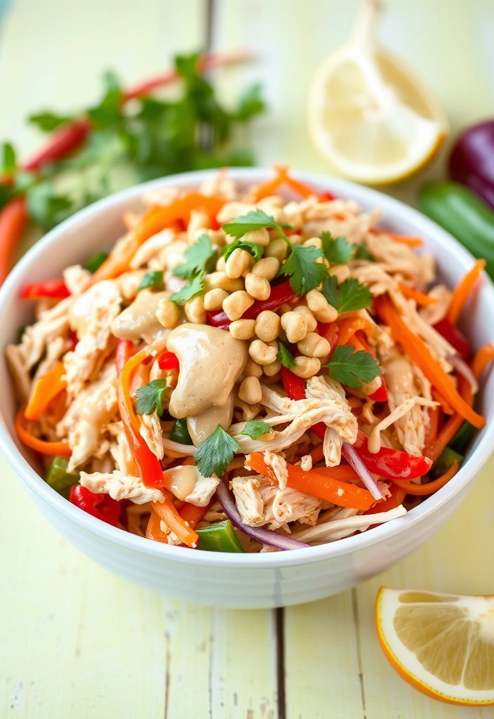 21 Delicious Healthy Eating Recipes That'll Make You Forget Junk Food Exists! - 16. Thai Peanut Chicken Salad