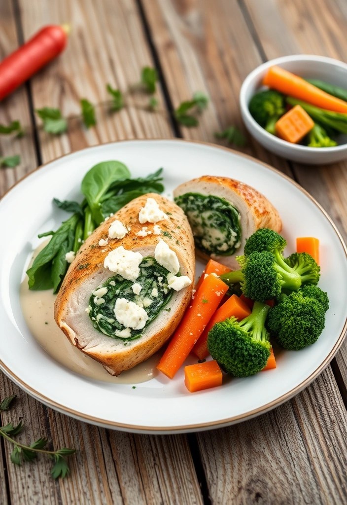 21 Delicious Healthy Eating Recipes That'll Make You Forget Junk Food Exists! - 7. Spinach & Feta Stuffed Chicken Breast
